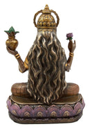 Ebros Hindu Goddess Lakshmi Meditating On Lotus Throne Statue 6.5"Tall Figurine