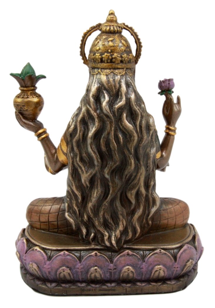 Ebros Hindu Goddess Lakshmi Meditating On Lotus Throne Statue 6.5"Tall Figurine