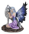 Ebros Fairy With Wolf 6.25"H Primrose Fairy Kneeling With Arctic Wolf Figurine