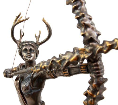 Ebros Gift Greek Goddess Artemis Figurine Roman Diana The Huntress Bearing Bow And Arrow Sculpture 11.5"H