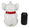 Ebros White Pachy Elephant With Red Bowtie Ceramic Cookie Jar Container Figurine