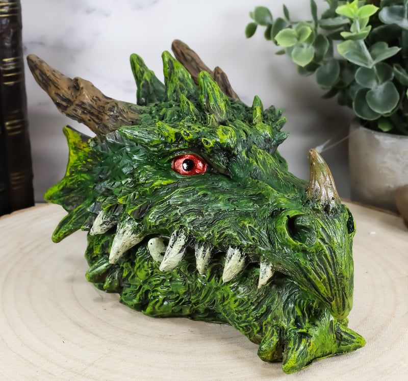 Ebros Fantasy Greenman Spiked Tree Dragon Head Decorative Jewelry Box Figurine
