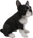 Ebros Realistic Black French Bulldog Puppy Dog with Glass Eyes Statue 7" Tall