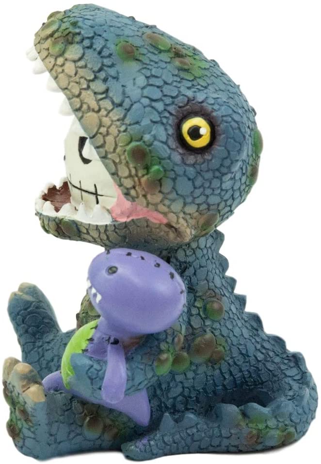 Ebros Larger Furry Bones Rex The Tyrannosaurus and Purple Dinosaur Skeleton 4"H - Ebros Gift