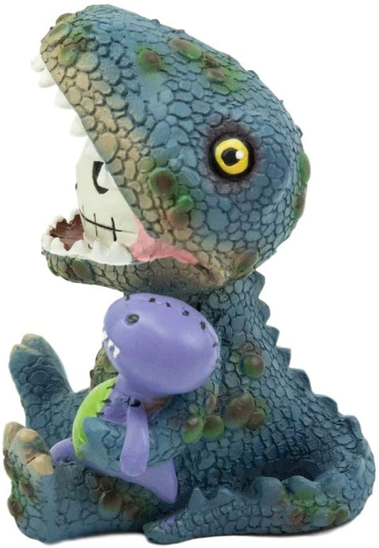Ebros Larger Furry Bones Rex The Tyrannosaurus and Purple Dinosaur Skeleton 4"H - Ebros Gift