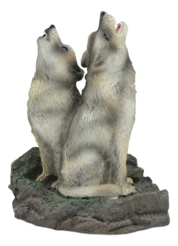 Ebros Howling Twin Gray Wolves Incense Burner Figurine 5.5 Inch Tall As Home Fragrance Decor Figurine