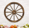 Oversized 24" Vintage Rustic Round Wood Cartwheel Wagon Wheel 3D Wall Art Decor