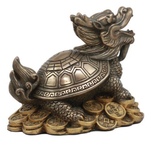 Feng Shui Celestial Black Dragon Turtle Statue Charm For Protection and Wealth