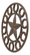 Ebros Gift 10" Diameter Western Lone Star with Horseshoes Border Cast Iron Metal Round Trivet