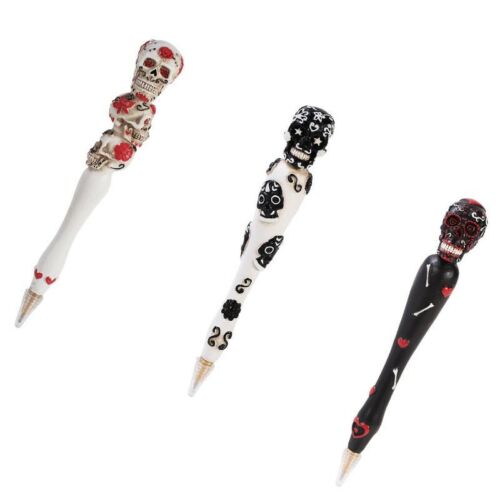 Ebros Set Of Three Colorful Dias De Los Muertos Day Of The Dead Sugar Skull Pen Pens (All 3 Color)