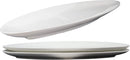 Ebros Kitchen Modern Contemporary White Porcelain Oval Plates 20"L SET OF 3