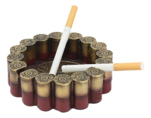 Ebros Wild Western 12 Gauge Shotgun Shells Round Cigarette Ashtray Figurine 4.5"W