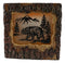 Rustic Pine Forest Black Bear Faux Carved Wood Bark Night Light Lamp Sculpture