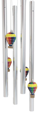 Hot Air Balloon Aircraft With Wicker Basket Above Clouds Wind Chime Figurine