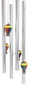 Hot Air Balloon Aircraft With Wicker Basket Above Clouds Wind Chime Figurine