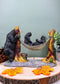 Mother Black Bear With Cubs In Outpost Camping Hammock Statue Wildlife Forest