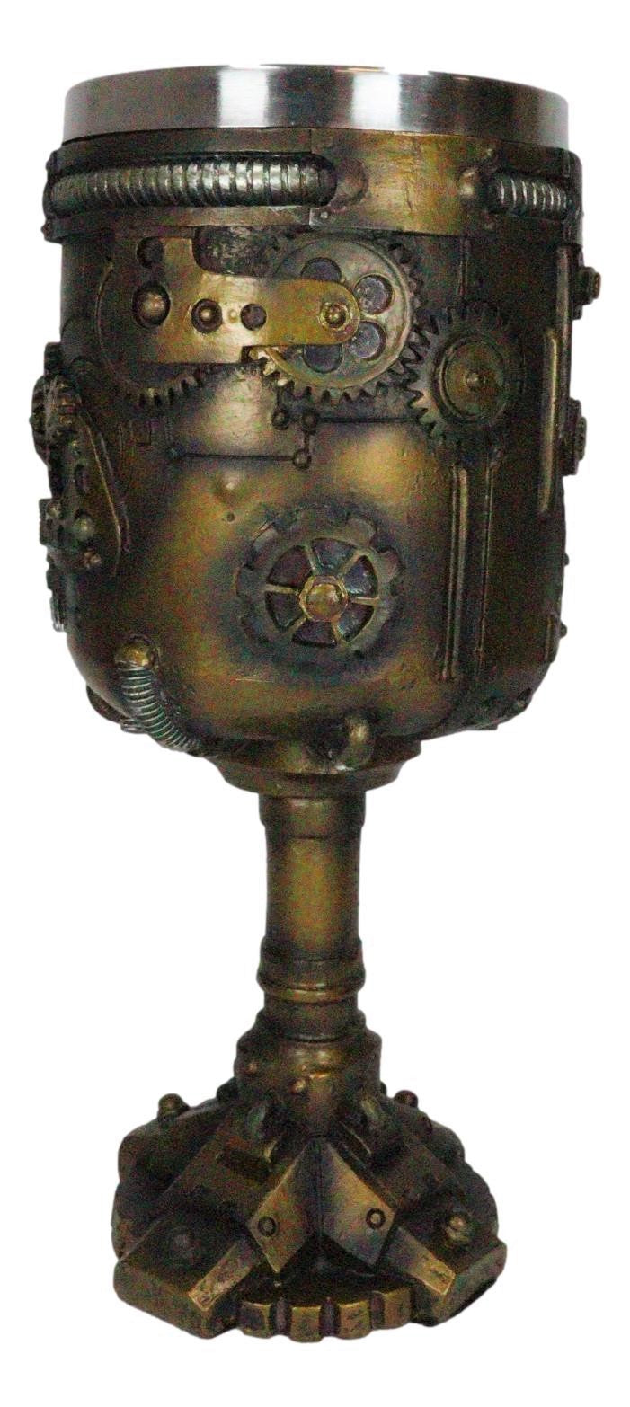 Ebros Victorian Industrial Sci Fi Geared Steampunk Drinkware Wine Chalice Cup