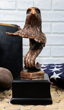 Small Majestic American Bald Eagle Head Bust Bronzed Resin Figurine 7"Tall