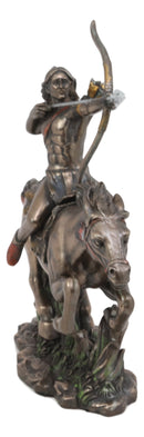 Ebros Tribal Native American Indian Chief Warrior with Eagle Roach Headdress On Horse with Shortbow and Arrow Statue 10" Long Indians Figurines and Statues Cultural Heritage Home Decor