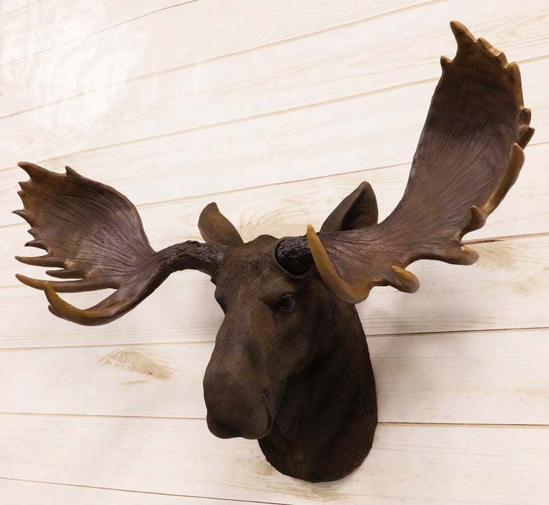 Western Rustic Wildlife Baron Bull Moose Elk Deer Taxidermy Wall Decor Plaque