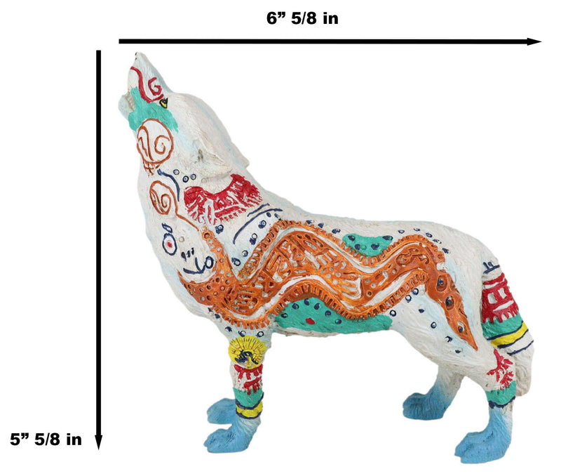 Aztec Nahuatl Anaconda Native Tribal Howling Wolf Totem Spirit Figurine 6.25"L