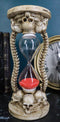 Gothic Alchemy Graveyard 4 Skulls With Skeleton Spine Bones Sand Timer Figurine