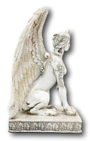 Ancient Greek Greco Roman Guardian Winged Lion Female Sphinx Resin Statue 8"H