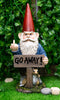 Ebros Rude Garden Greeter "Go Away!" Gnome Dwarf Not Welcome Statue 17.75"H Patio Outdoor Poolside Figurine As Whimsical Decor Magical Fantasy Gnomes Decoration