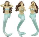 Ebros Gift Under The Sea Ocean Hear See Speak no Evil Mermaids Resin Figurine Shelf Sitters