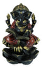 Vastu Hindu God Ganesha Seated On Lotus Writing Mahabharata Scrolls Figurine