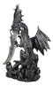 Large Dreamwork Fantasy Obsidian Dragon Statue With Fire Dagger Letter Opener