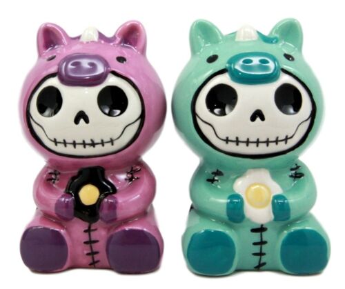 Ebros Furry Bones Unicorn Salt And Pepper Shakers Ceramic Set Voodoo Unie - Ebros Gift