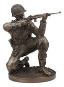 WW2 Soldier Taking Aim Statue 8.75"Tall Military Rifle Unit Infantry Figurine