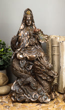 Ebros Avalokiteśvara Meditating Buddha Kwan Yin Kuan Yin On Dragon Statue 11"H