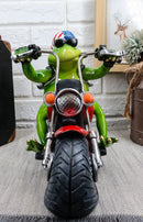Ebros 10" Long Born to Ride Freedom Patriotic USA Frog Riding Red Chopper Motorcycle Bike Statue Biker Frogs Toads with American Flag Bandanna Home Decor Accent - Ebros Gift