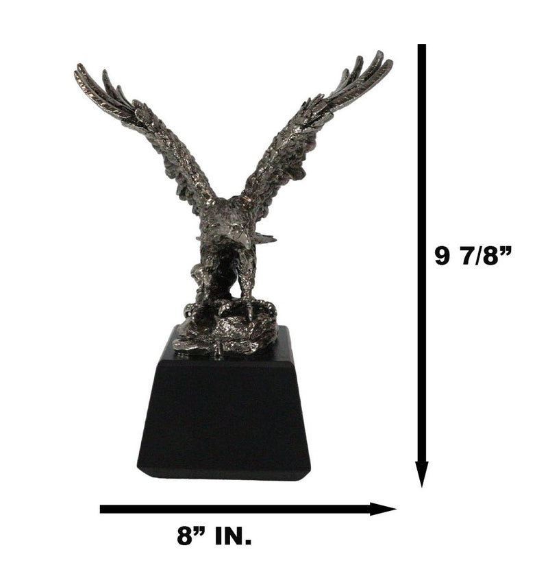 King Of The Skies Majestic Electroplated Silver American Bald Eagle Figurine