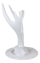 Contemporary Chic Rustic White Double Buck Deer Stag Antlers Jewelry Tree Holder