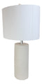 Contemporary Modern Elegant Linear Pattern Polystone Table Lamp With Shade