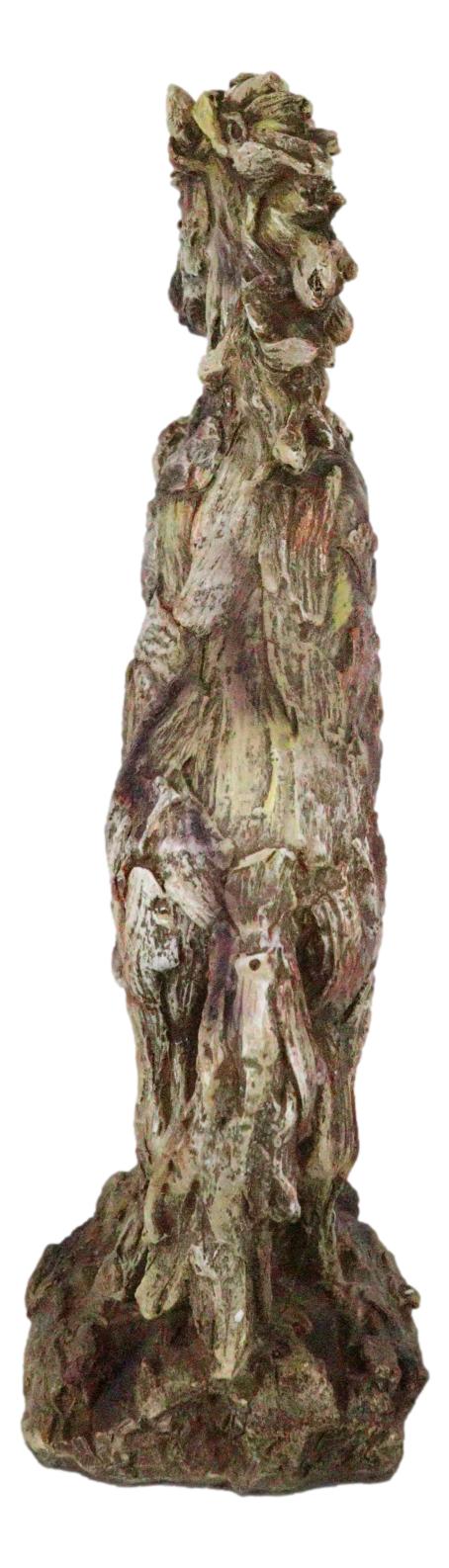 Rustic Western Rearing Prancing Horse in Faux Wooden Carving Resin Figurine