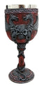 Ebros Medieval Dual Dragon With Skull Crest Ossuary Goblet Wine Chalice 7oz Capacity