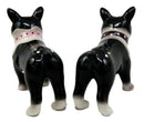Ebros Dog Boston Terrier Salt & Pepper Shakers Ceramic Magnetic Figurine Set 4"L