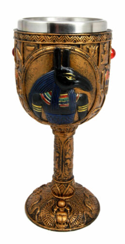 Egyptian Gods And Royalty Wine Goblets Set of 11 King Tut Nefertiti Anubis Seth