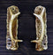 Ebros Set of 2 Western Rustic Speckled Deer Antlers Door Pull Handle Hardware Bars