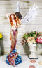 Large Goddess Mermaid Embracing With Heavenly Winged Angel By The Ocean Statue