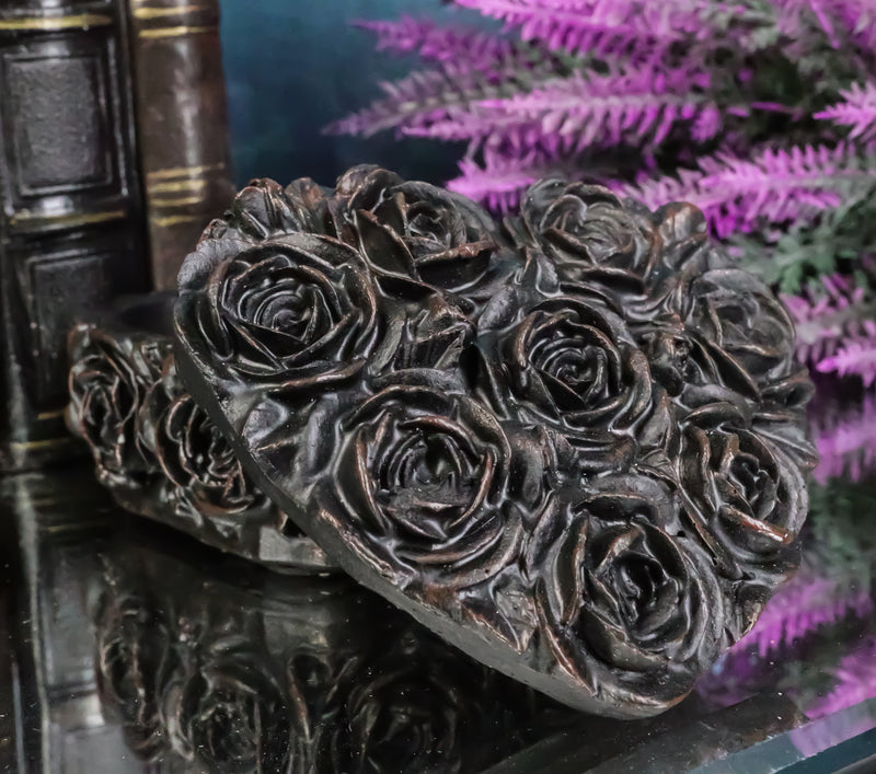 Beauty From Ashes Dark Romance Gothic Black Roses Heart Decorative Jewelry Box