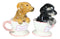 Black Chocolate Teacup Dachshund Puppies Puppy Love Ceramic Salt Pepper Shakers