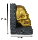 Pirate's Treasure Golden Skull Figurine 7" Height Medieval Floral Gothic Theme