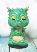 Ebros Wyrmling Baby Hatchling Green Drake Yoga Dragon Bobblehead Figurine 4"H