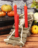 Ebros Skeleton Oracle Trio Candle Holder Figurine 12.5"L Ossuary Home Decor