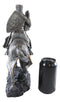 Medieval Fleur De Lis French Knight With Dragon Helmet On Armored Horse Statue